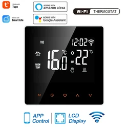 Aubess  Tuya WiFi Smart Thermostat Temperature Controller With Touch Screen Panel Remote Control Support Alexa Google Home