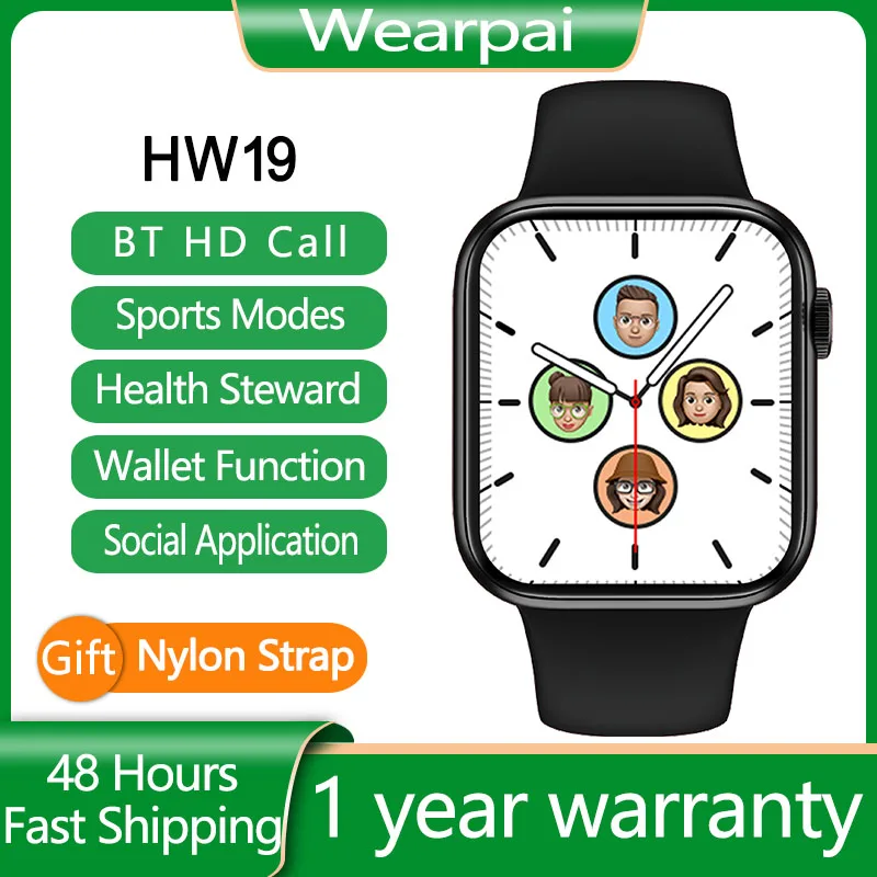 Permalink to 10pcs HW19 Smart Watch Men Women Smart Wristband Call Reminder Pedometer Watches Fashion Sports pk HW16 W56 W66 iwo 13 HW22pro
