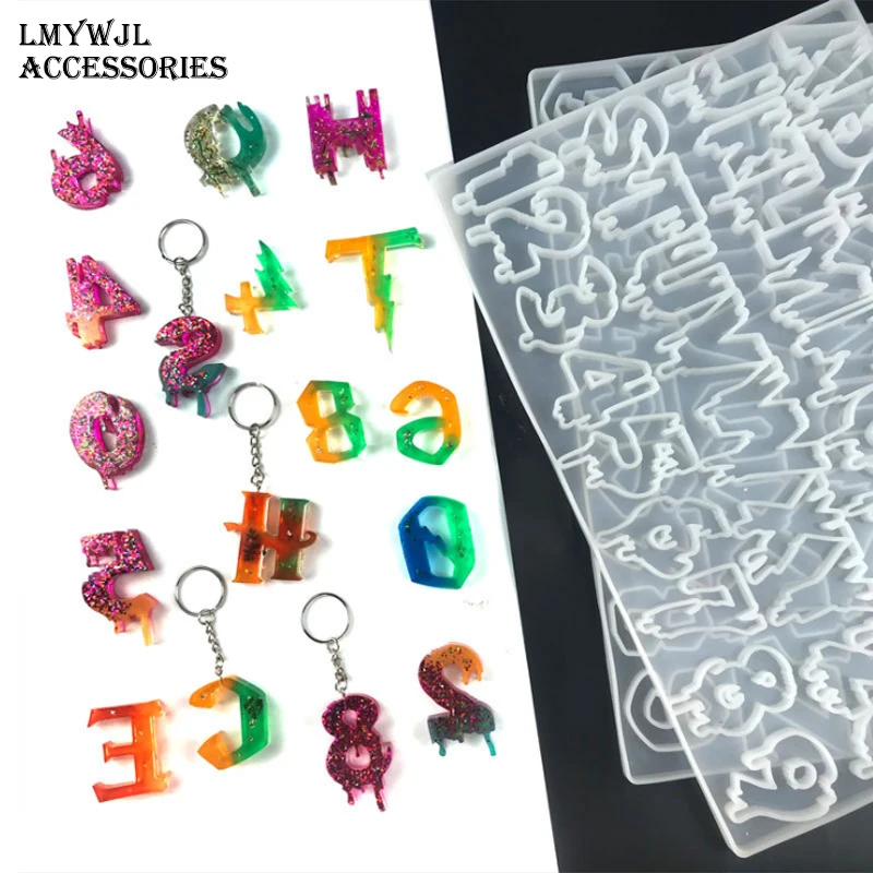 Resin Animal Cat Letter Molds Alphabet Silicone Mold DIY Making Keychain  Pendant