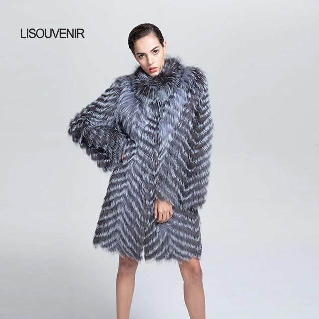 Lisouvenir новая зимняя коллекция, модный дизайн, Женский спелый натуральный Лисий мех, пальто, теплый Лисий мех, куртка с воротником-стойкой