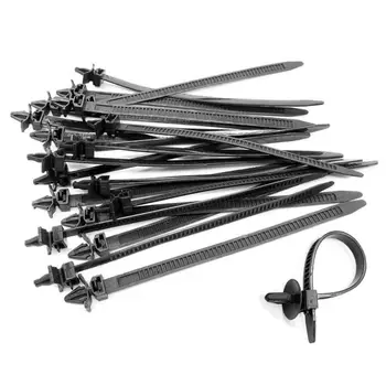 

100* Vehicle Retainer Clips Mixed Nylon Cable Tie Bundled Car Wire Harness Line Fastener Zip Clip Band Mixed Fasteners Car Clips