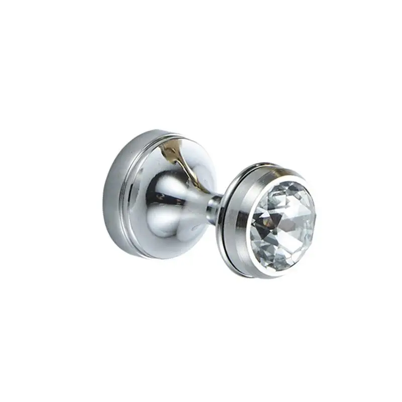 Silver 1 шт., мини-крючок, простой, уникальный, прочный, с хрустальной головкой, деликатный, подвесной крючок, вешалка для одежды, шляп, для кухни, ванной стены - Цвет: Silver