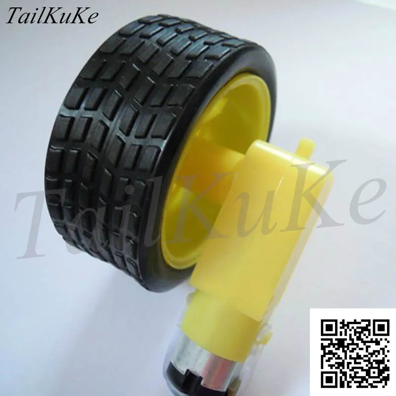 

Freeshipping 10 set Smart Car robot wheel with 3V-6V DC gear Motor (single axie )