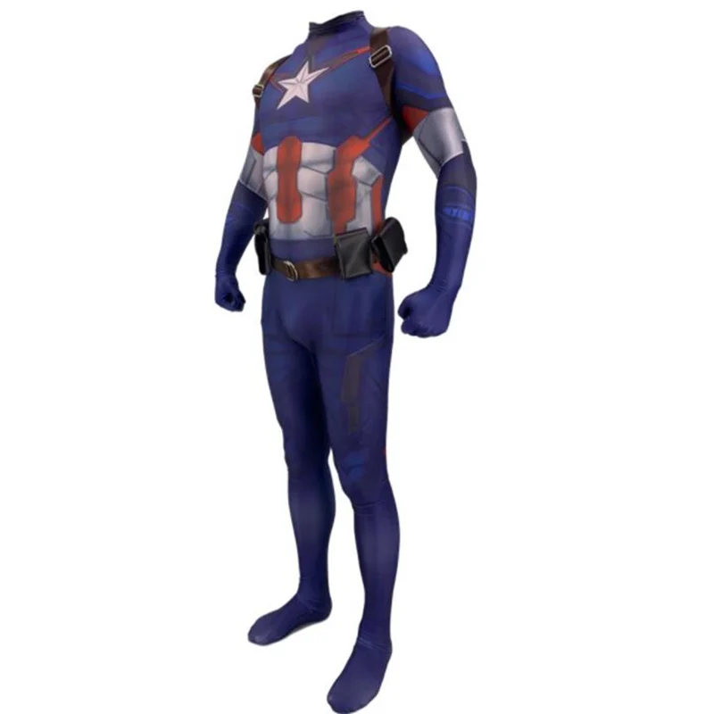Капитан Америка Стива Роджерс костюм зентай для косплея боди супергероя костюм комбинезоны ремень аксессуары