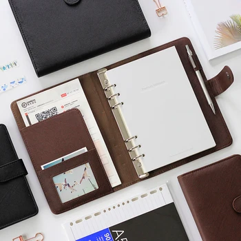

Deli Portable Notebook Loose-leaf Detachable Buckle Ring Thickening filofax A5 Business Notebook Stationery Office A6 Workbook