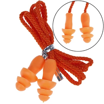 

1Pair Ear Plug Durable Silicone Waterproof Soft Christmas Tree Shape Orange Noise Reduction With String Swimming Protector Sleep