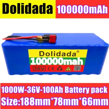 

18650-Battery Original 36V battery 10S4P 100Ah battery pack 1000W high power battery 42V 100000mAh Ebike electric bike BMS