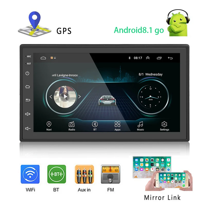 Автомобильный мультимедийный плеер Andriod gps навигация 2DIN HD Авторадио WiFi USB FM 2 Din " автомобильный аудио Радио стерео резервный монитор