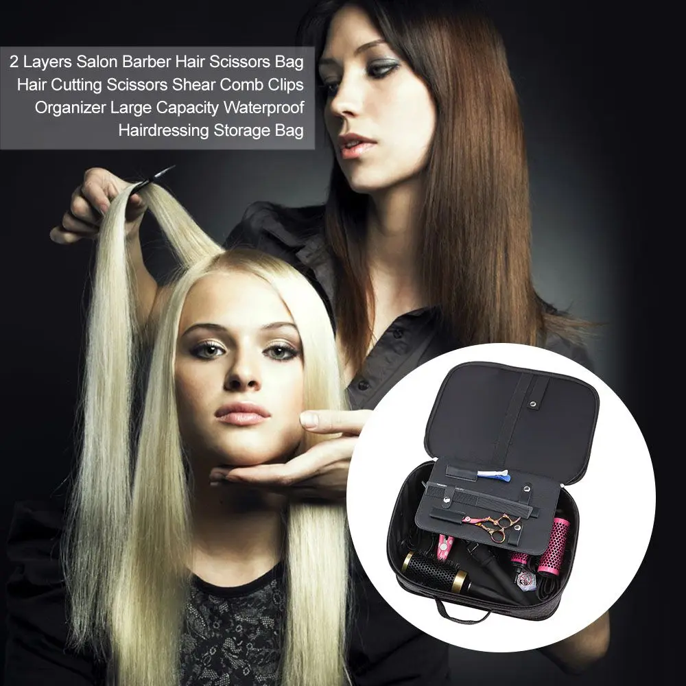 Парикмахерские ножницы для волос салонный Органайзер с 2 отделениями большая