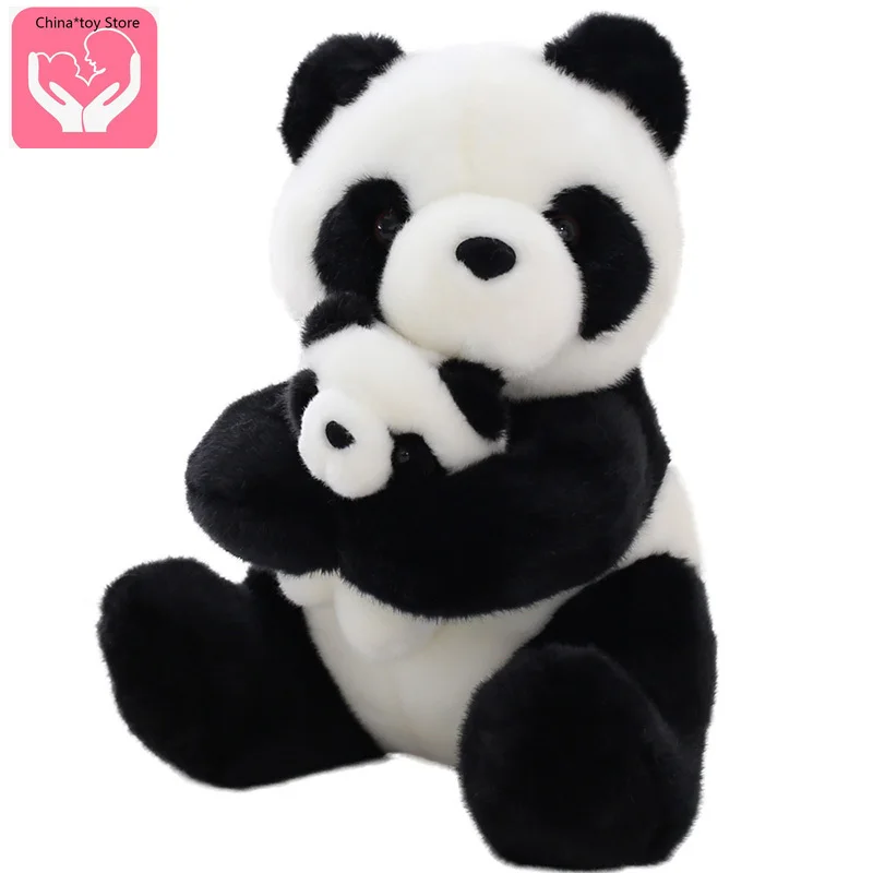 

Black and White Mother and Child Panda Doll Plush Toy Simulation Giant Panda Doll To Send Friends Gifts Chinese Characteristics
