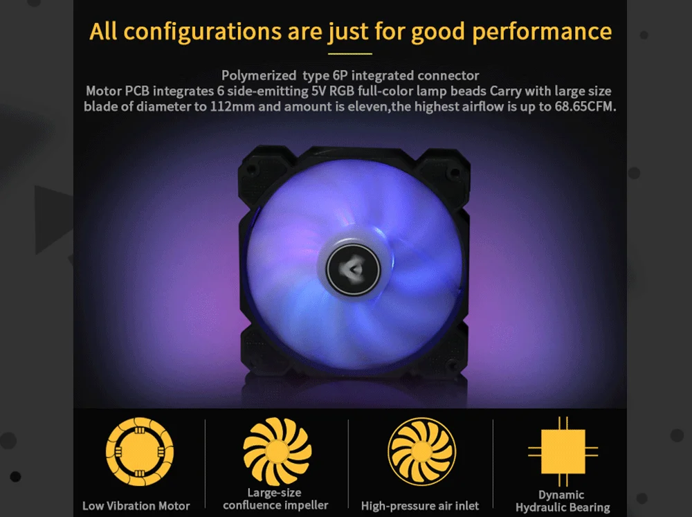 Barrow BF04-PR, PWM Fans, LRC 2.0 5V, 6pin Interface, Light/Speed Integrated Radiator Fans, Need To Work With Controller  