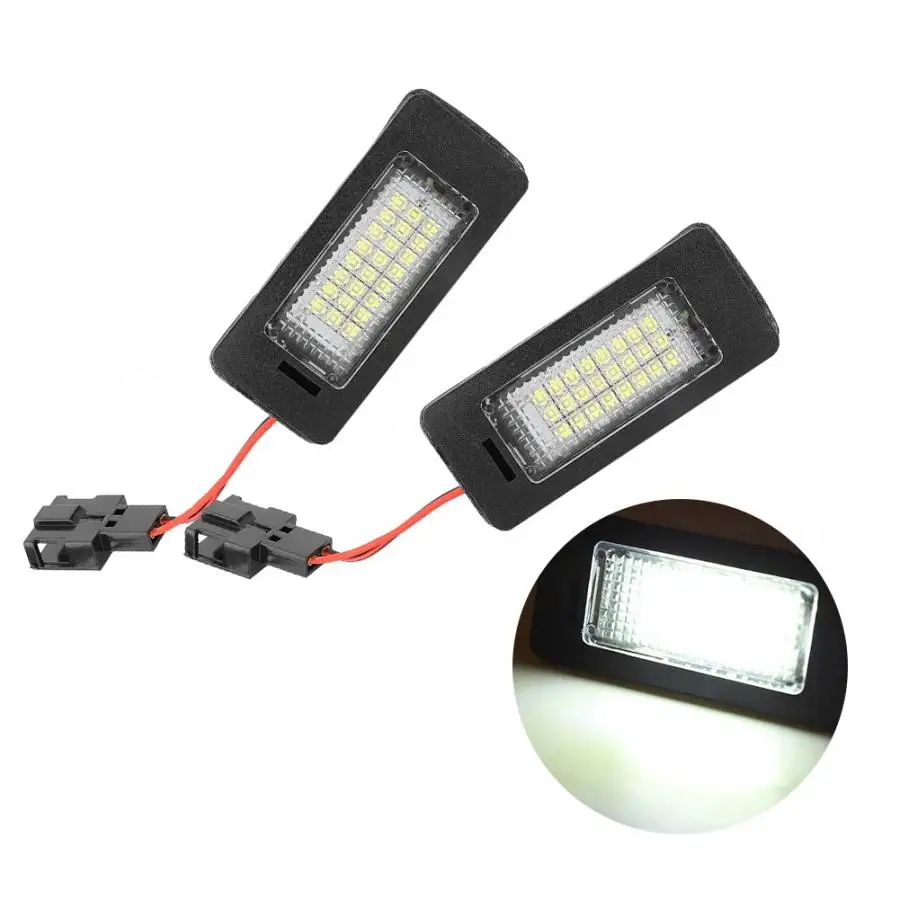 1 Pair Car Auto LED License Plate Light Lamp Fits for Audi A1 A4 A5 A6 A7 for Skoda Fabia Octavia 4G0943021 Replacement