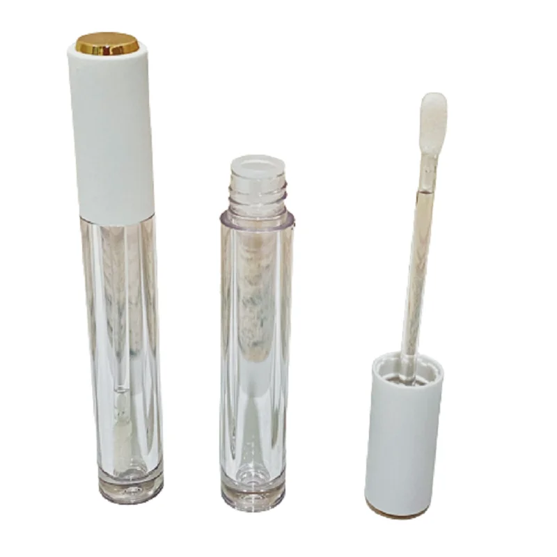 

30Pcs 50pcs 4ml Empty Lip Gloss Tubes White Lid Cosmetic Packaging Refillable Bottle Clear Round Lip Glaze Containers