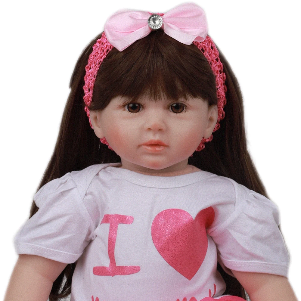 2" 60 см Силиконовая игрушка для новорожденной принцессы, новая кукла Bebe для девочки, виниловая кукла для новорожденной девочки, подарок на день рождения, Boneca