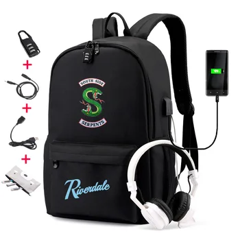 

School Bag Riverdale Style Backpacks for School Student Back To School Bag Usb Charging Large Capacity Teenagers Laptop Backpack
