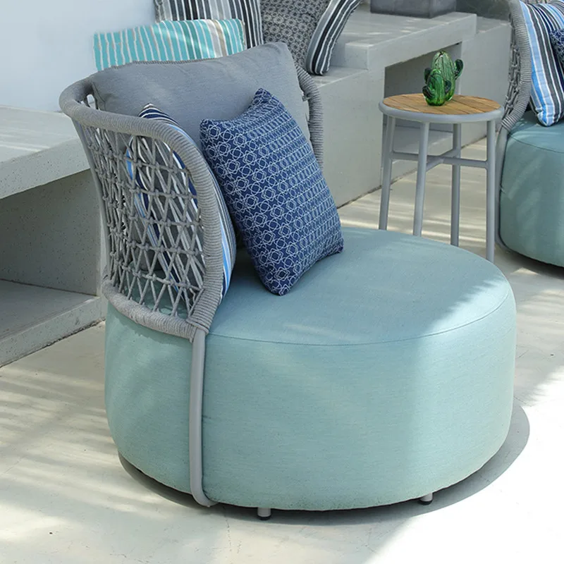 Nordic Courtyard Outdoor Garden Sofas Waterproof Household Furniture Designer Back Chairs Sunscreen Hotel Balcony Leisure Sofa