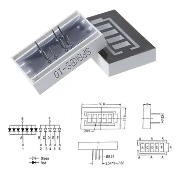 

5PCS Power Table LED Display Lithium Battery Level 4 Grid Percentage Indicator Module Board Capacity Tester