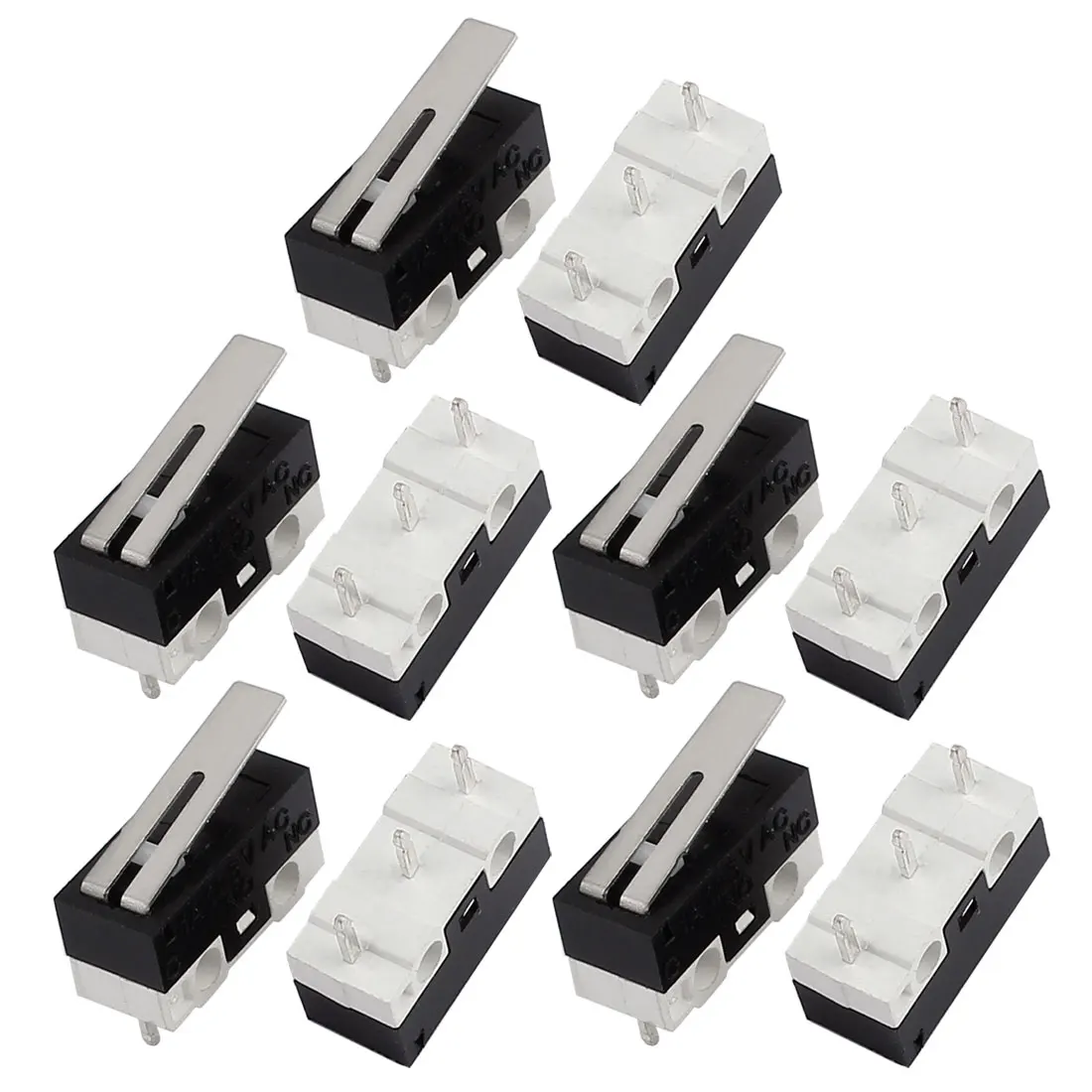 

uxcell 10Pcs 125V 1A 3 Terminals Momentary 13mm Lever Arm Micro Switch Black KW10