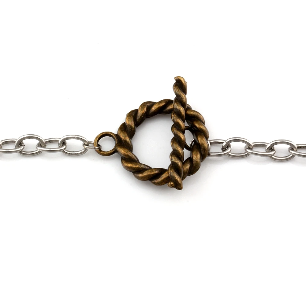 50 Sets Alloy OT Toggle Clasps For DIY Bracelets, Necklace Findings End Clasp Connectors Hooks For DIY Jewelry Making F-68