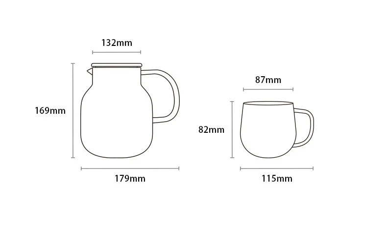 Cold Water Pot Transparent Glass Pitcher High-temperature Resistant Explosion-Proof Household liang shui bei Cold Water