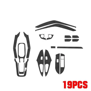 

19PCS Sticker For Toyota Corolla 2019-20 Carbon Fiber Black For Left-Hand Drive Vehicles Movable ABS