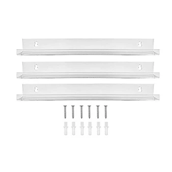 

Deoxygene 3Pcs Acrylic Spice Rack Wall Mount, Nail Polish Storage Rack, Wall Mounted Display Shelves Clear Storage Racks