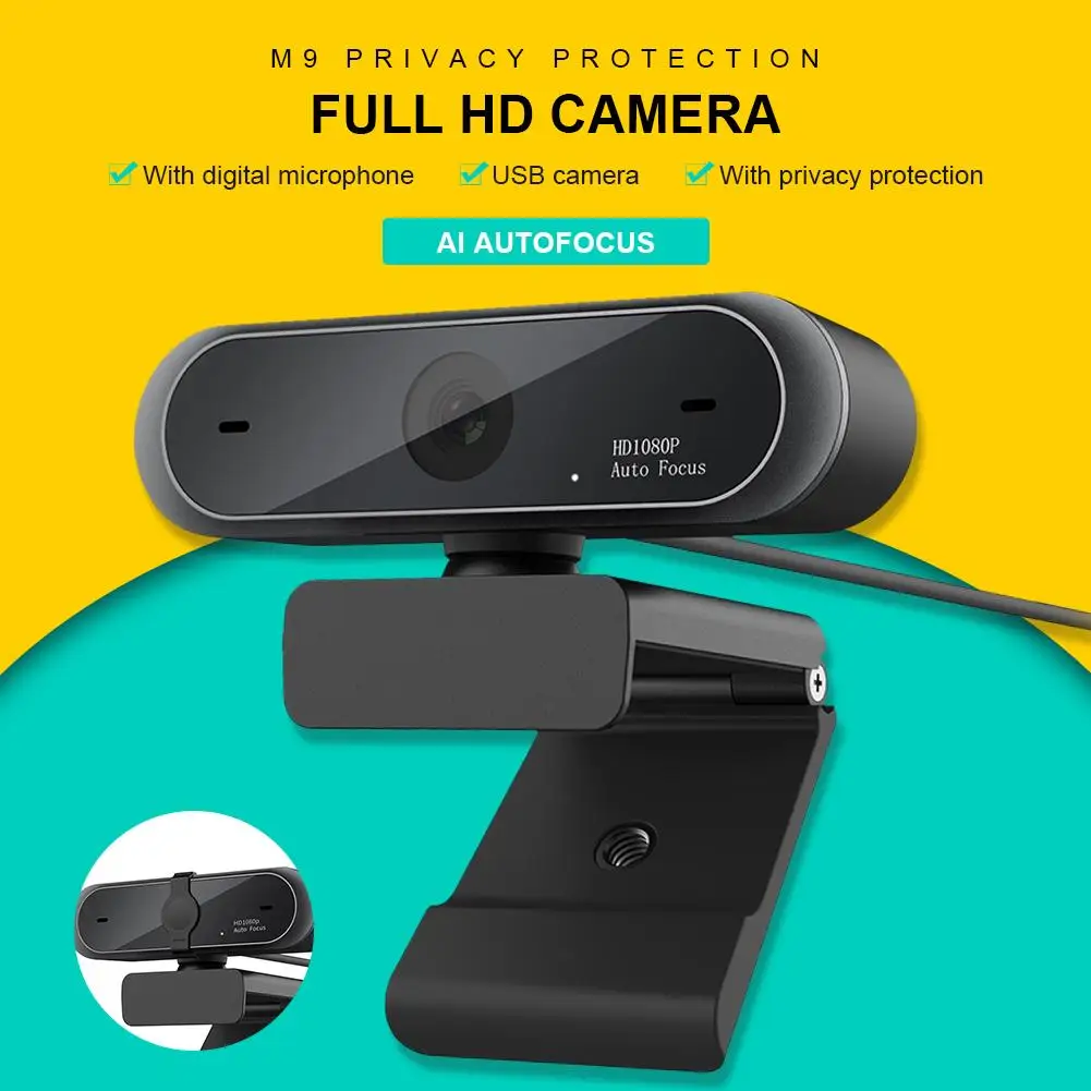 

M9 HD 1080P Mini Webcam Computer WebCamera Anti-peeping Rotatable Camera for Youtube PC Live Broadcast Video Conference Work
