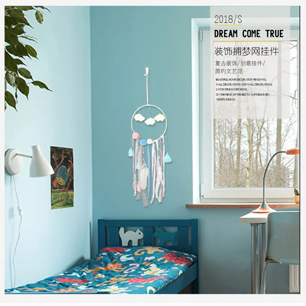 INS Hipster Creative Dreamcatcher Cloud Hanging Decoration GIRL'S Room Decoration Clouds And Month Wind Chime Pendant Dreamcatch