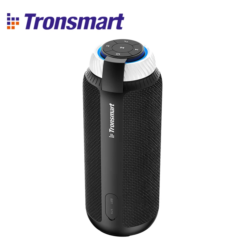 Tronsmart T6 Bluetooth динамик 25 Вт Колонка наружный портативный динамик сабвуфер беспроводной мини динамик для музыки MP3 плеер 15 ч - Цвет: black