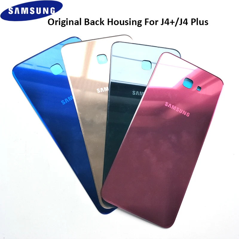 Оригинальная Пластиковая Задняя Крышка батарейного отсека для Samsung Galaxy J4 + Plus