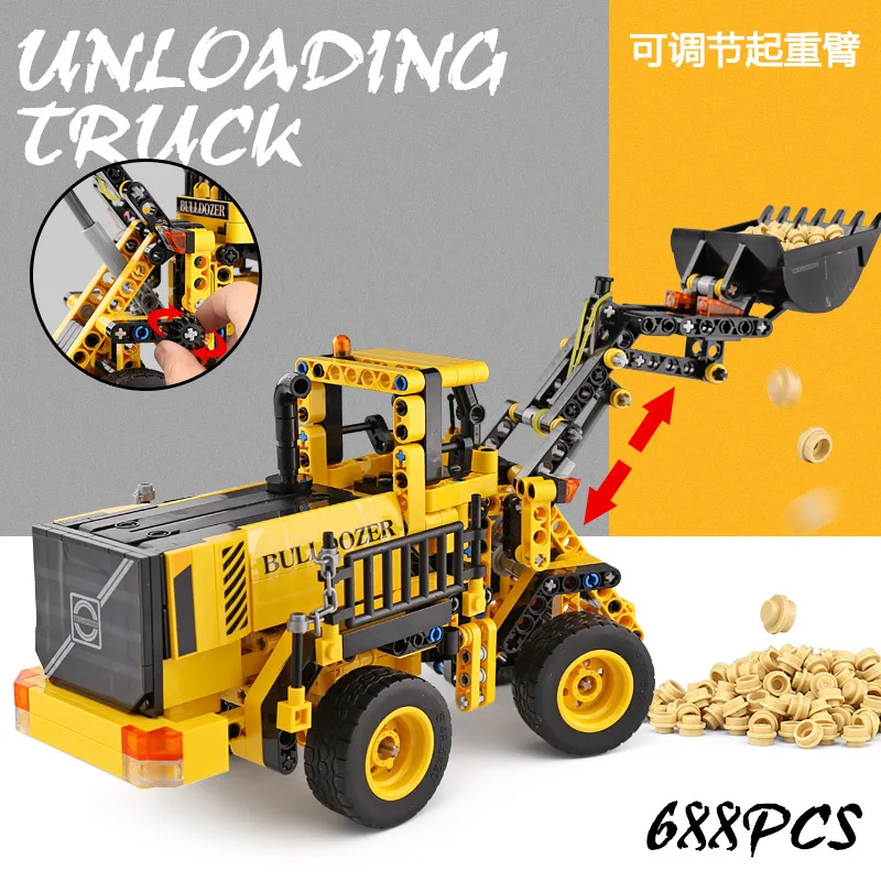 

Baby Semp Building Blocks 701701 Science And Technology Bulldozer Forklift Assembled Fight Inserted Children Engineering Car Toy