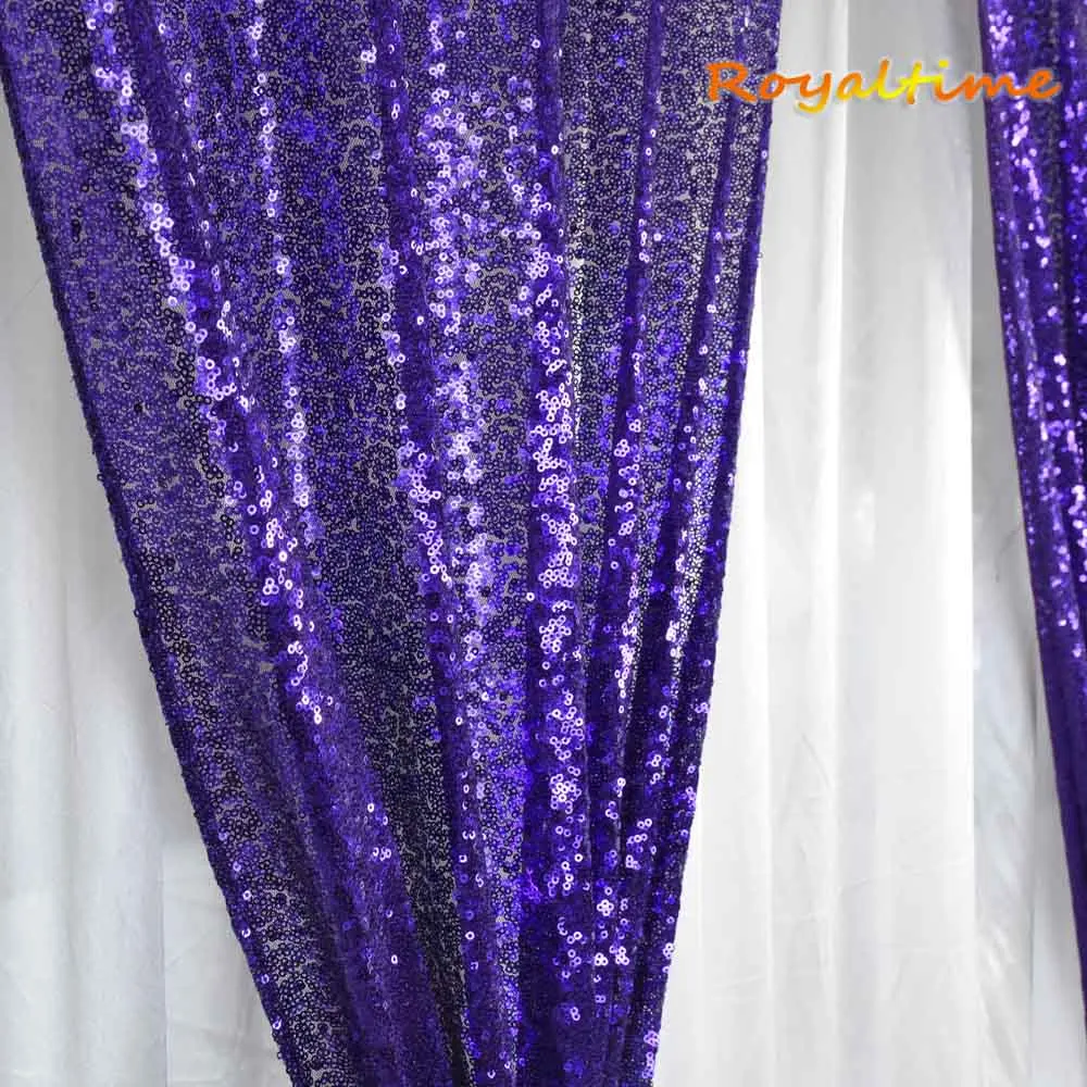 Royaltime 2 шт 2x8ft Румяна фон с пайетками занавеска Свадебная фотобудка фон для фотосъемки Свадебная вечеринка Рождественское украшение - Цвет: Purple
