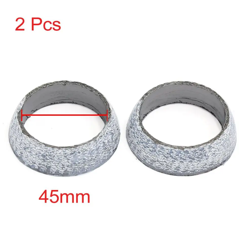 TSUGAMI 2PCS 54mm Car Exhaust Manifold Gasket, Automotive Replacement Exhaust Flange Gasket Seal Muffler Ring, Graphite Construction Exhaust Donut