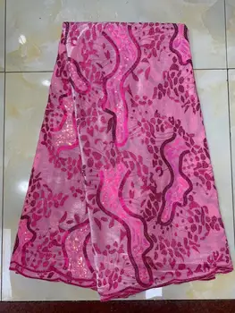 

beautiful african velvet lace fabric 2020 high quality embroidery with sequins laces nigeria mesh fabrics 5 yards for dress