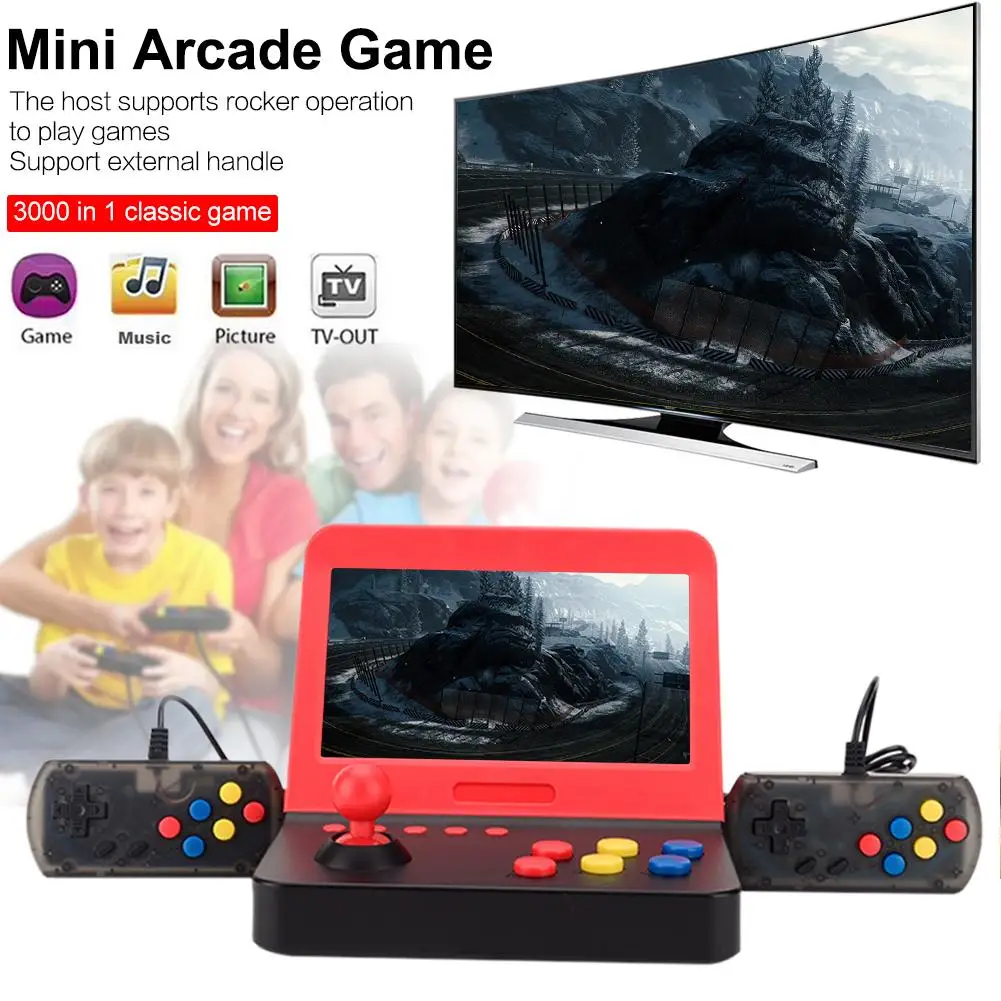 

7 Inch 16 GB Built In 3000 Games & 8 Simulator Retro Mini Arcade 64BIT Arcade FC Palm Machine SUP Recreational Machine With Mp3