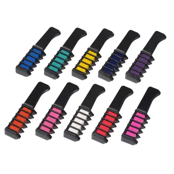 

10 Colors Hair Chalk Comb Hair Dye Temporary Hair Color Stick Non-toxic Salon DIY Hair Dyeing Tool