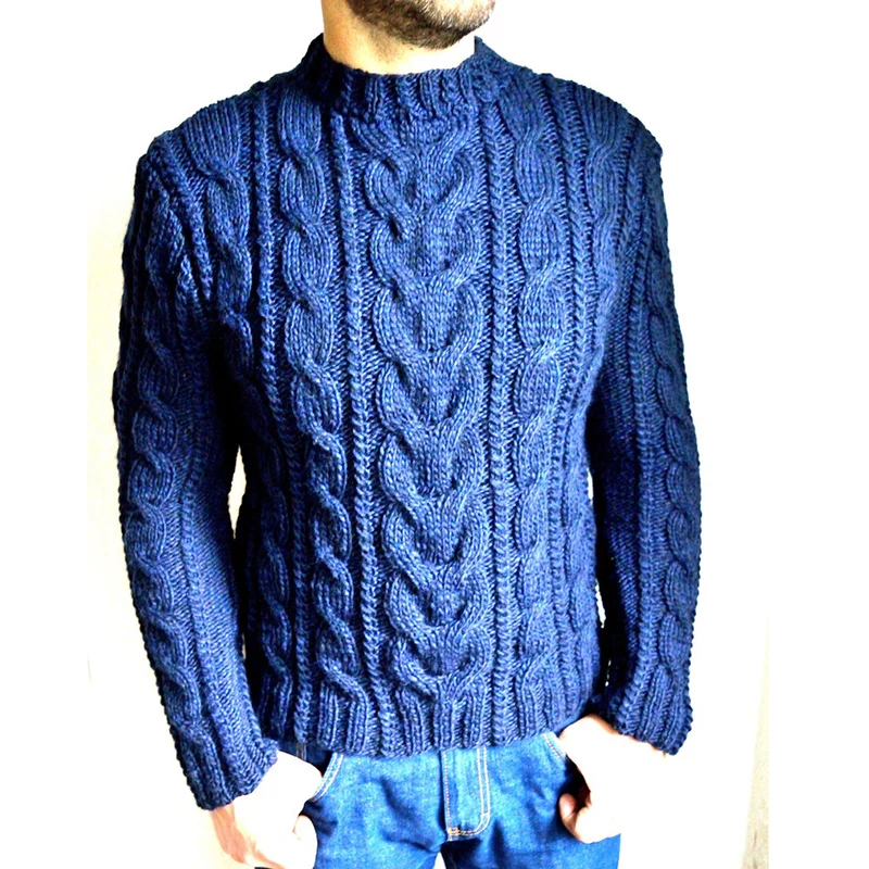 Winter Men's Pullover Sweater Casual Soft and Comfortable Pullover Sweater coat Thick warm Hand-knitted Cool Men's Sweater
