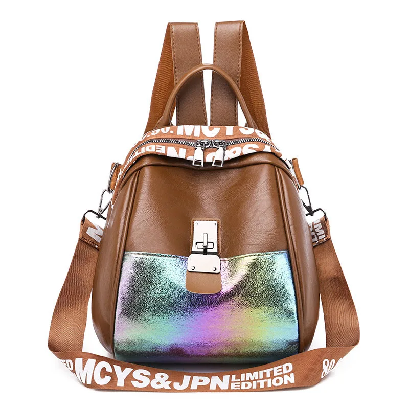 

PB1037 Backpack Women PU Leather Shoulder Bag For Teenage Girls Kids Multi-Function Small Bagpack Female Ladies School Backpack