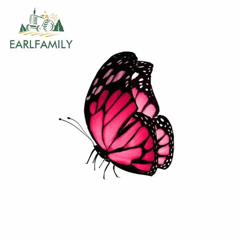 

EARLFAMILY 13cm x 9.7cm for Butterfly Pink Cartoon Funny Car Stickers Waterproof Anime Windshield Bumper Windows JDM Vinyl Wrap