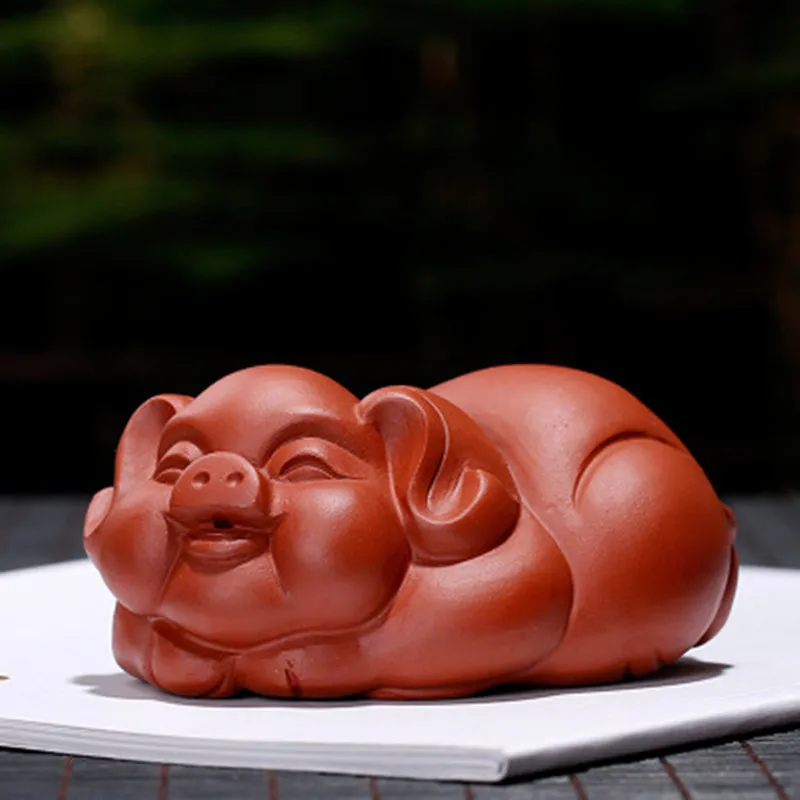 Китайский Исин фиолетовый глина кунг-фу чай Домашние животные ZiSha ручной работы Lucky Pig Чай Домашние животные Чай Аксессуары подарок на день рождения