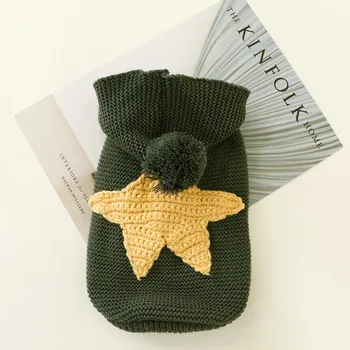 

Puppy Dog Winter Sweater Pet Cat Teddy Knitted Hooded Coats Warm Pet Dog Clothes