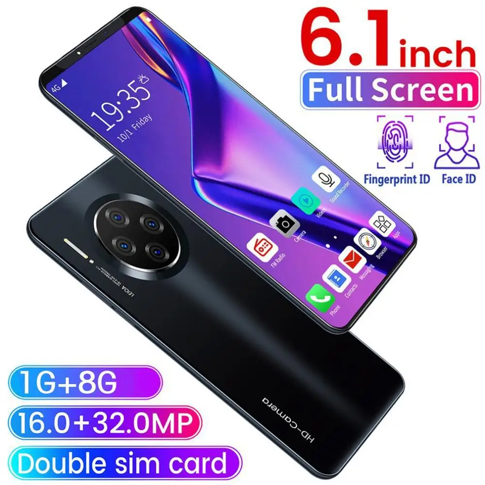 

6.1 Inch Smartphone for Mate33 Pro Big Screen Android 9.1 Smartphone Hd Display 8 Cores 4500mAh 1GB+ 8GB Hd Camera Mobile Phone