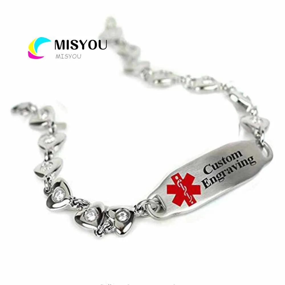 

Hot Sales-Fashion And Personality Customizable Pattern Logo Diamond Bracelets Anti-Allergy Titanium Steel Men And Women-Bracelet