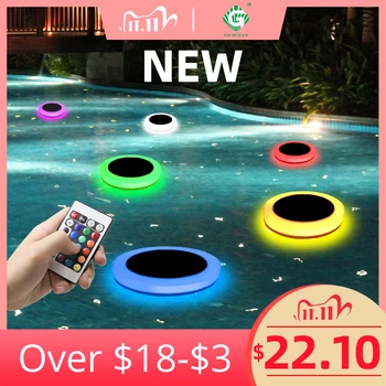 

RGB Solar LED Pool Lights Swimming Waterproof IP68 Remote Control Floating Lamp Party Outdoor Underwater Light