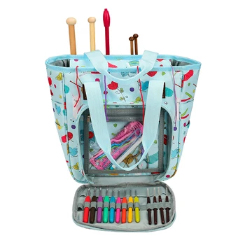 

Yarn Storage Bag Portable Knitting Tote Bag Empty Crochet Organizer Bags For Yarn Balls Crochet Hooks Knitting Needles