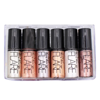 

6pcs Shiny Eyes Eyeshadow Stage Rhinetsone Glitter Liquid Eyeliner Makeup Eyeshadow Cosmetics Set 2