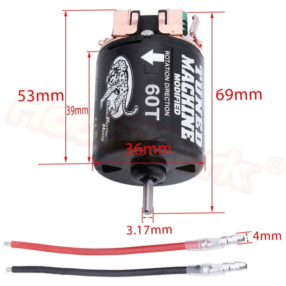 

3.17mm Shaft 60T Turn RS-540 Brush Motor Tuned Machine Modified for 1/10 RC Crawler Car Replacement Spare Parts