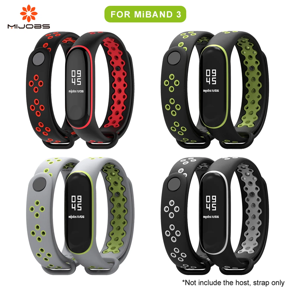 Mijobs Mi Band 4 ремешок спортивный mi band 3 браслет для xiaomi с цветным силиконовым ремешком