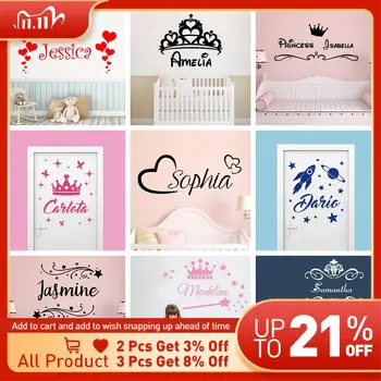

Customized Name Nursery Wall Stickers Vinyl Art Decals For kids Bedroom Decor Stickers Wall Art MURAL pegatinas de pared