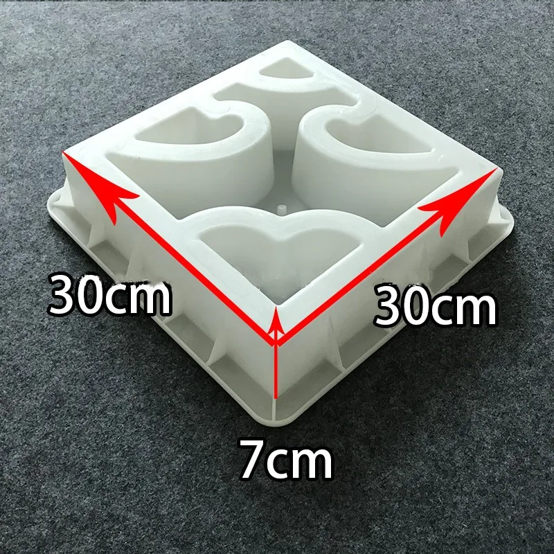 Cement Antique Brick Mold Square Garden Wall Making Brick Mould 3D Carving Anti-Slip Concrete Plastic Paving Molds 30x30x7cm